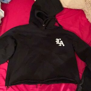 LA cropped Hooded Sweatshirt